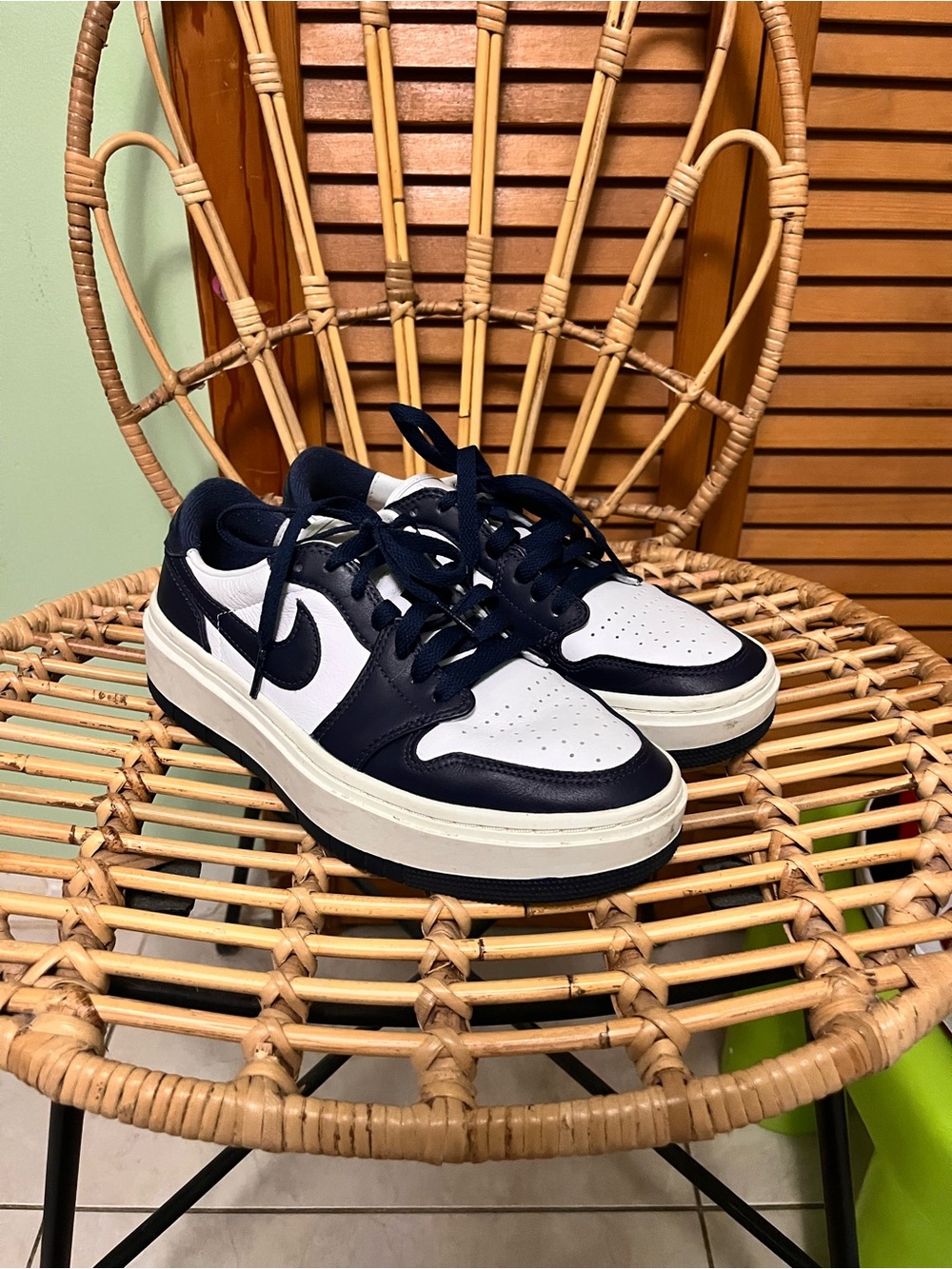 Women's Air Jordan 1 Elevate Low white and navy